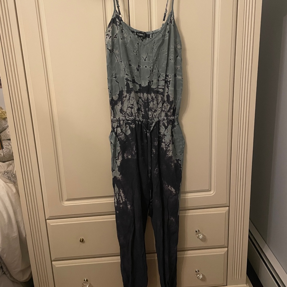 Gypsy 05 Blue and Gray Tie-Dye Jumpsuit